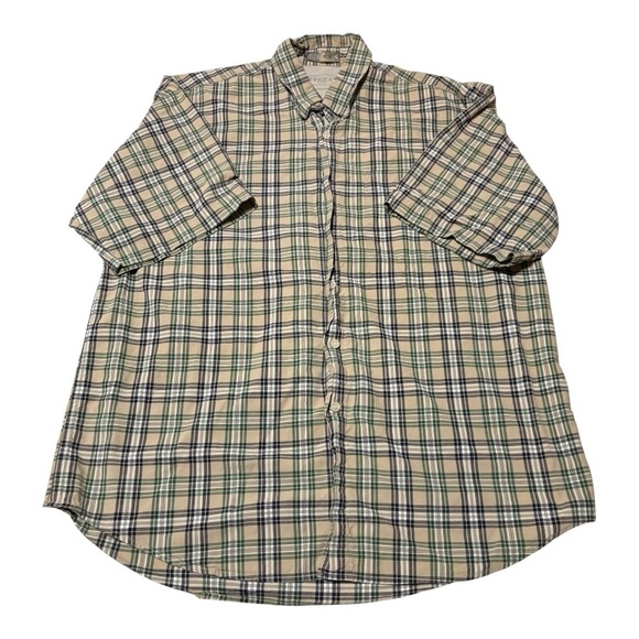 Haggar Other - Haggar Men's Casual Plaid Shirt - Beige and Navy